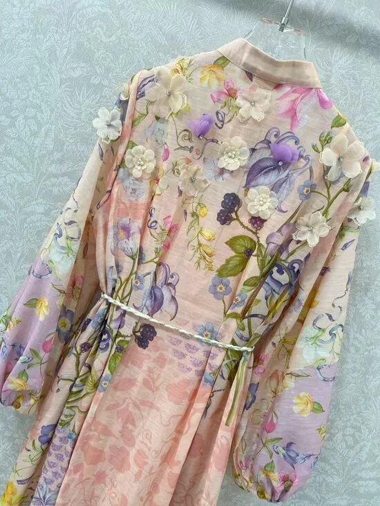 Zimmermann Women Floral V-Neck Long Dress - Picture 8 of 8